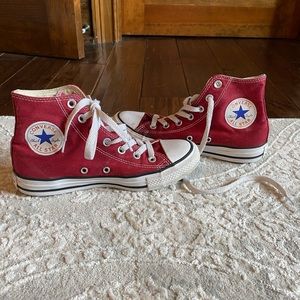 Burgundy High Top Converse